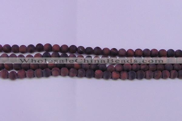 CTE1761 15.5 inches 6mm round matte red tiger eye beads