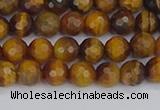 CTE1827 15.5 inches 6mm faceted round yellow tiger eye beads