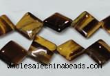 CTE186 15.5 inches 10*10mm diamond yellow tiger eye gemstone beads