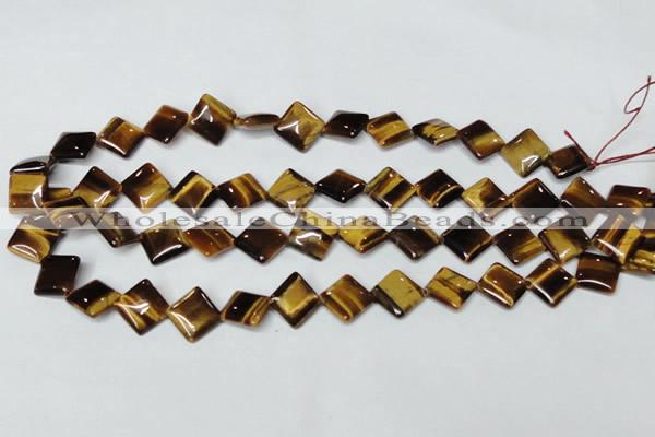 CTE186 15.5 inches 10*10mm diamond yellow tiger eye gemstone beads