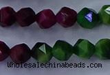 CTE1927 15.5 inches 8mm faceted nuggets colorful tiger eye beads