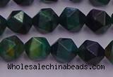 CTE1947 15.5 inches 8mm faceted nuggets green tiger eye beads