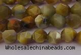 CTE1975 15.5 inches 6mm faceted nuggets golden & blue tiger eye beads