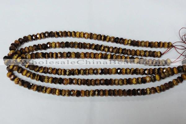 CTE198 15.5 inches 5*8mm faceted rondelle yellow tiger eye gemstone beads