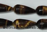 CTE205 15.5 inches 12*26mm faceted teardrop yellow tiger eye beads