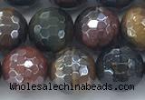 CTE2095 15.5 inches 10mm faceted round AB-color mixed tiger eye beads