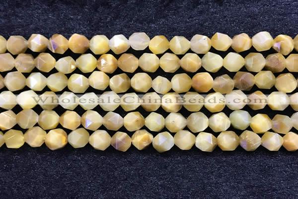 CTE2136 15.5 inches 8mm faceted nuggets golden tiger eye beads