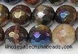 CTE2286 15 inches 8mm faceted round AB-color colorful tiger eye beads