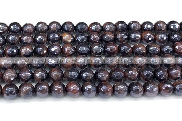 CTE2350 15 inches 8mm faceted round AB-color red tiger eye beads