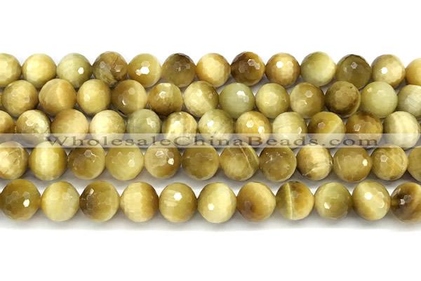 CTE2389 15 inches 8mm faceted round golden tiger eye beads