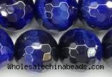 CTE2401 15 inches 10mm facted round blue tiger eye beads