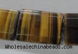 CTE317 15.5 inches 25*35mm faceted rectangle yellow tiger eye beads