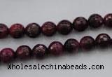 CTE472 15.5 inches 8mm faceted round red tiger eye beads wholesale