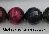 CTE587 15.5 inches 18mm faceted round colorful tiger eye beads