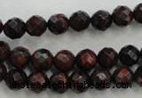 CTE702 15.5 inches 8mm faceted round red tiger eye beads