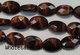 CTE871 15.5 inches 8*10mm faceted oval red tiger eye beads