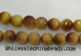 CTE902 15.5 inches 8mm faceted round golden tiger eye beads