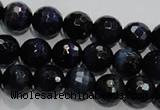 CTE933 15.5 inches 10mm faceted round dyed blue tiger eye beads