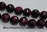 CTE972 15.5 inches 8mm faceted round dyed red tiger eye beads