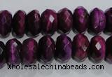 CTE982 15.5 inches 8*12mm faceted rondelle dyed red tiger eye beads