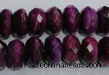 CTE983 15.5 inches 10*14mm faceted rondelle dyed red tiger eye beads