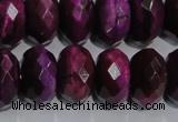 CTE984 15.5 inches 12*16mm faceted rondelle dyed red tiger eye beads