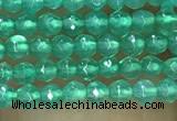 CTG1007 15.5 inches 2mm faceted round tiny green agate beads