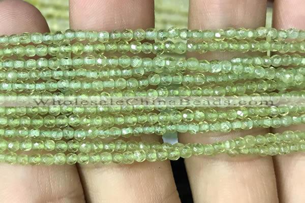 CTG1047 15.5 inches 2mm faceted round tiny peridot gemstone beads