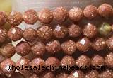 CTG1066 15.5 inches 2mm faceted round tiny goldstone beads