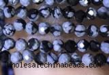 CTG1072 15.5 inches 2mm faceted round tiny snowflake obsidian beads