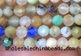 CTG1081 15.5 inches 2mm faceted round tiny chrysocolla beads