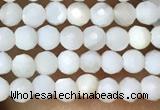 CTG1088 15.5 inches 2mm faceted round tiny mother of pearl beads