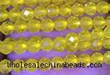 CTG1093 15.5 inches 2mm faceted round tiny quartz glass beads