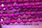 CTG1095 15.5 inches 2mm faceted round tiny quartz glass beads