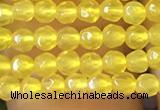 CTG1112 15.5 inches 3mm faceted round tiny yellow agate beads