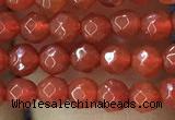 CTG1113 15.5 inches 3mm faceted round tiny red agate beads