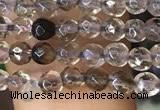 CTG1127 15.5 inches 3mm faceted round tiny smoky quartz beads