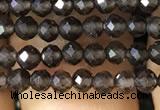 CTG1128 15.5 inches 3mm faceted round tiny smoky quartz beads