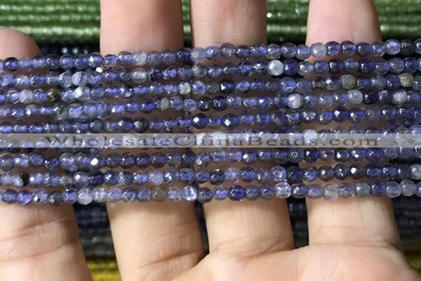 CTG1141 15.5 inches 3mm faceted round tiny iolite gemstone beads