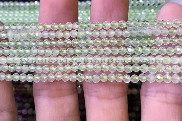 CTG1144 15.5 inches 3mm faceted round tiny prehnite gemstone beads