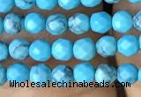 CTG1171 15.5 inches 3mm faceted round tiny turquoise beads