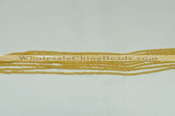 CTG118 15.5 inches 2mm round tiny yellow jade beads wholesale