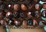 CTG1186 15.5 inches 3mm faceted round tiny red tiger eye beads