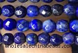 CTG1194 15.5 inches 3mm faceted round tiny dyed lapis lazuli beads