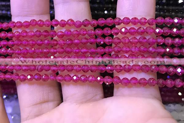 CTG1197 15.5 inches 3mm faceted round tiny quartz glass beads