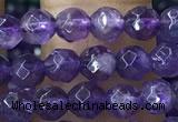 CTG1205 15.5 inches 4mm faceted round tiny amethyst beads