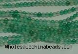 CTG122 15.5 inches 2mm round tiny green agate beads wholesale