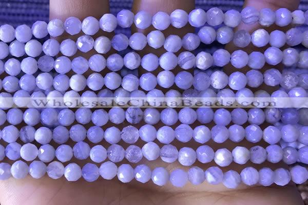 CTG1305 15.5 inches 5mm faceted round blue lace agate beads wholesale