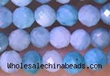 CTG1309 15.5 inches 4mm faceted round amazonite beads wholesale