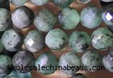 CTG1389 15.5 inches 4mm faceted round tiny emerald beads